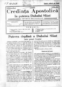 Apostolic Faith - In the Power of Holy Spirit, 1932, vol, 1, no. 6 = Credinţa Apostolică - În puterea Duhului Sfânt, 1932, anul I, nr 6
