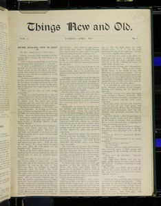 Things new and old, vol. 2, nos. 1-6, Apr. 1922 - Feb. 1923 (lacks no. 3, Aug. 1922)