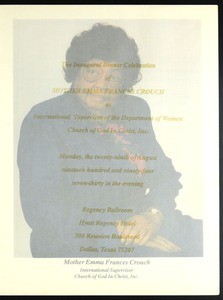 Inauguration dinner program, Emma Frances Crouch, 1994