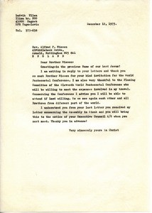 Letter from Ludvik Üllen to Alfred F. Missen