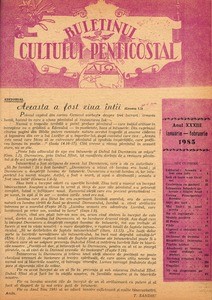 Buletinul Cultului Penticostal - Biserica lui Dumnezeu Apostolica