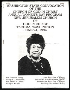 Women's day program, Washington State Convocation, New Jerusalem COGIC, Tacoma, 1994