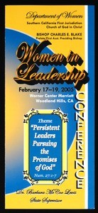 COGIC, Department of Women, Southern California, leadership conference, 2005, hotel registration form