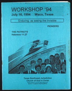 Texas Southwest Jurisdiction, COGIC, workshop program, 1994