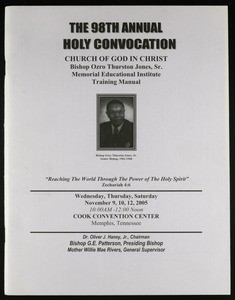 Annual Holy Convocation of the Church of God in Christ (98th: 2005), training manual