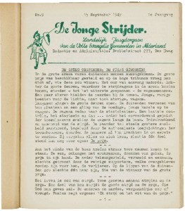 De jonge strijder : Pinkstermaandblad voor jeugdwerk en zondagsschool, vol. 01, nr. 09 (1949 september)