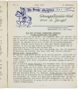 De jonge strijder : Pinkstermaandblad voor jeugdwerk en zondagsschool, vol. 02, nr. 06 (1950 juni)