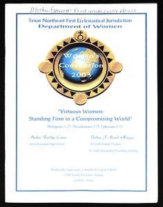Annual women's convention, Texas Northeast, COGIC, Dallas, 2003, program (copy 1)