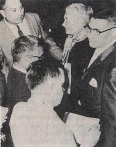 Reporters surrounded the Voronaeffs at the Indianapolis airport