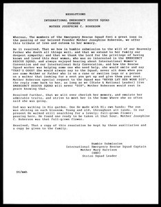Resolution marking the death of Josephine C. Roberson, 1994