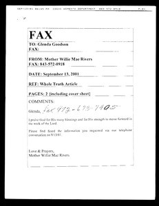 Rivers, fax, 2001, to Goodson