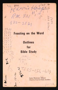 Feasting on the word: outlines for bible study, 1977