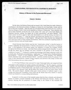 History of women in the Pentecostal movement, 1996