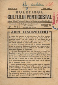 Buletinul Cultului Penticostal - Biserica lui Dumnezeu Apostolica