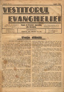 The herald of Gospel, 1946, vol, 2, no. 8 = Vestitorul Evangheliei, 1946, anul II, nr 8