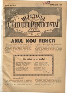 Buletinul Cultului Penticostal - Biserica lui Dumnezeu Apostolica