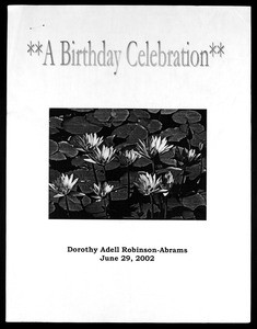 Birthday service booklet, Dorothy Adell Robinson-Abrams, 2002