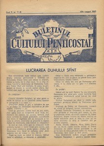 Buletinul Cultului Penticostal - Biserica lui Dumnezeu Apostolica