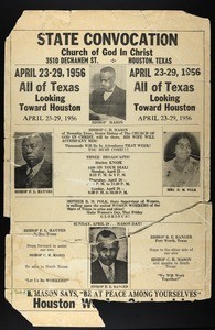 Flier for the Texas state convocation of COGIC, Houston, 1956