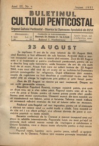 Buletinul Cultului Penticostal - Biserica lui Dumnezeu Apostolica