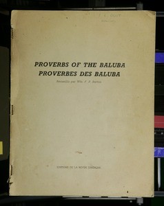 Proverbes des baluba, 1958