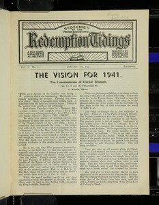 Redemption tidings, vol. 17, nos. 1-26, 1 Jan. - 12 Dec. 1941