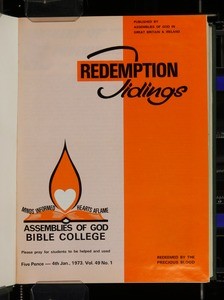 Redemption tidings, vol. 49, nos. 1-52, 4 Jan. - 27 Dec. 1973