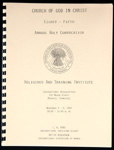Annual Holy Convocation, COGIC (85th: 1992), religious and training institute guide