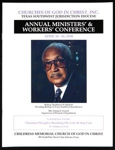 Ministers' & Worker's Conference program, COGIC, San Antonio, 1994