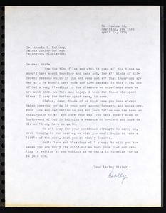 Dolly, letter, 1974, to Mallory (Saints College)