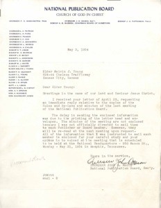 Letter, 1954 May 3, to Melvin Young