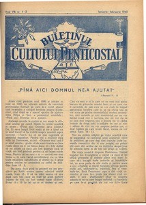 Buletinul Cultului Penticostal - Biserica lui Dumnezeu Apostolica