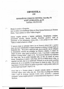 Christ's Pentecostal Church Ljubljana, Bulletin, 1/1995