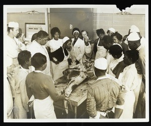 Jones Training School student meat cutting demonstration, Lewisburg