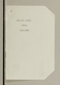 James Boyce, India, 1913-1920