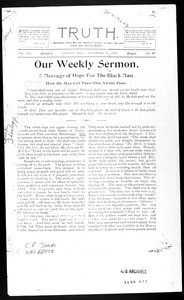 Truth, vol. 8, no. 22 (1903 December 3): 1-2