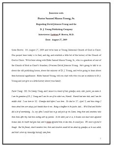 Interview of Samuel M. Young, 2009