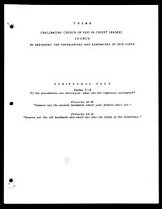 COGIC, 5th annual leadership conference program