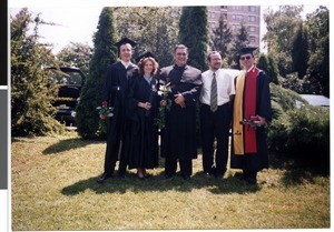 Mihael Kuzmič, Antal Balog and students after the graduation ceremony