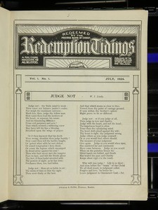 Redemption tidings, vol. 1, nos. 1-12, July 1924 - Dec. 1925