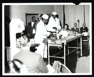 Jones Training School meat cutting demonstration, Lewisburg, 1964