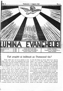 Light of the Gospel, 1945, vol, 1, no. 6 = Lumina Evangheliei, 1945, anul I, nr 6