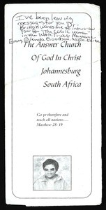 The Answer Church of God in Christ, Johannesburg