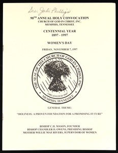 Annual Holy Convocation of the Church of God in Christ (90th: 1997) Women's day program