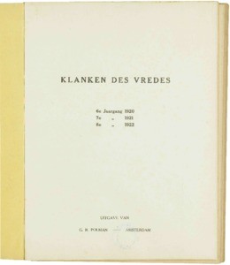 Klanken des vredes, vol. 06 (1920), nr. 01