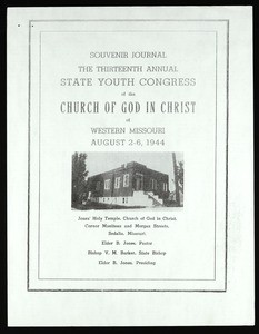 Western Missouri state youth congress, COGIC (13th: 1944), program
