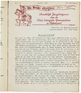 De jonge strijder : Pinkstermaandblad voor jeugdwerk en zondagsschool, vol. 02, nr. 04 (1950 (april)