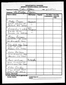 Women's International Convention, COGIC, financial report, 2001