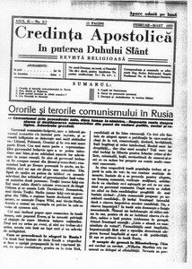 Apostolic Faith - In the Power of Holy Spirit, 1933, vol, 1, no. 2-3 = Credinţa Apostolică - În puterea Duhului Sfânt, 1933, anul I, nr 2-3