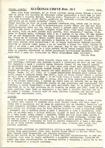 Servant of the Church, Romans 16:1, Circular letter for August 1985